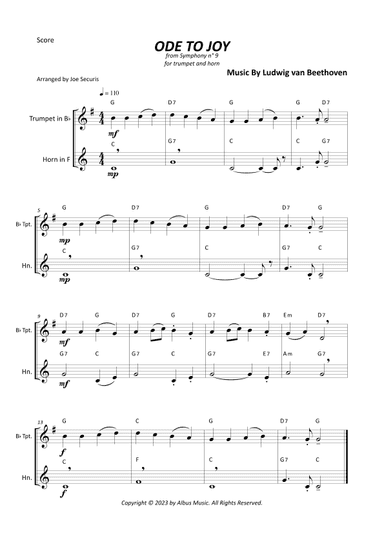 Ode To Joy (arr. Joe Securis)