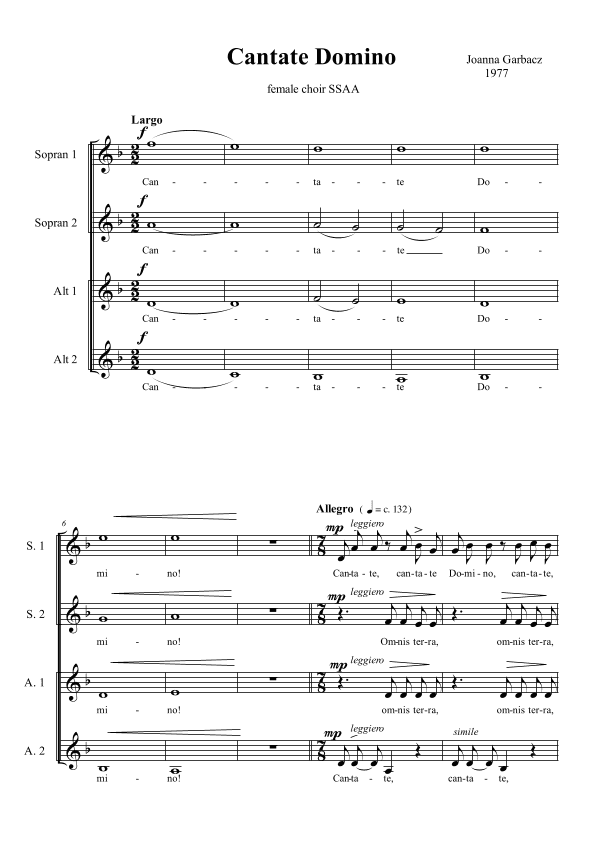 Cantate Domino