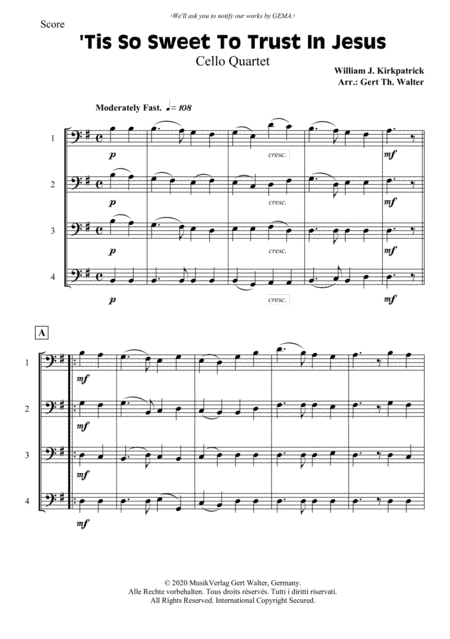 'Tis So Sweet To Trust In Jesus (arr. Gert Th. Walter)
