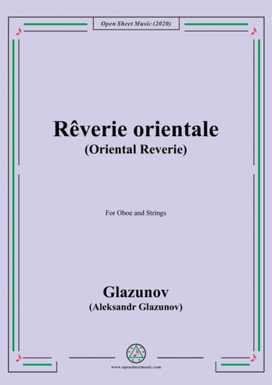 Glazunov-Rêverie orientale(Oriental Reverie),for Oboe&Strings (arr. MSM)