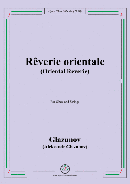 Glazunov-Rêverie orientale(Oriental Reverie),for Oboe&Strings (arr. MSM)