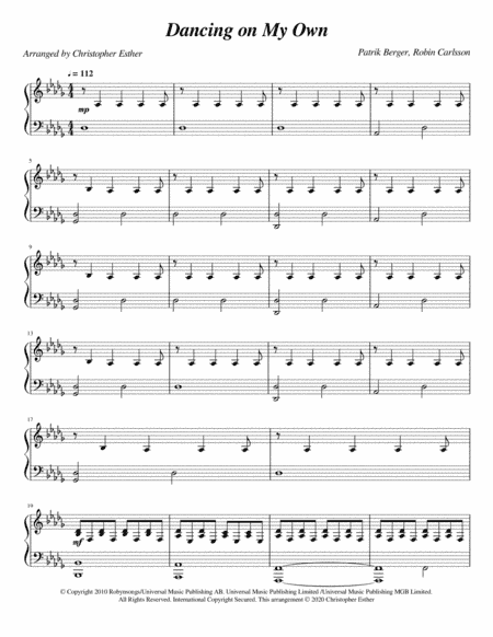 Dancing On My Own (arr. Christopher Esther)