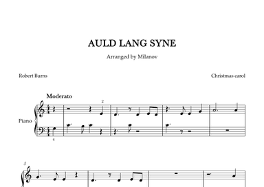 Auld lang syne  in C Piano Easy Christmas carol (arr. Milanov)