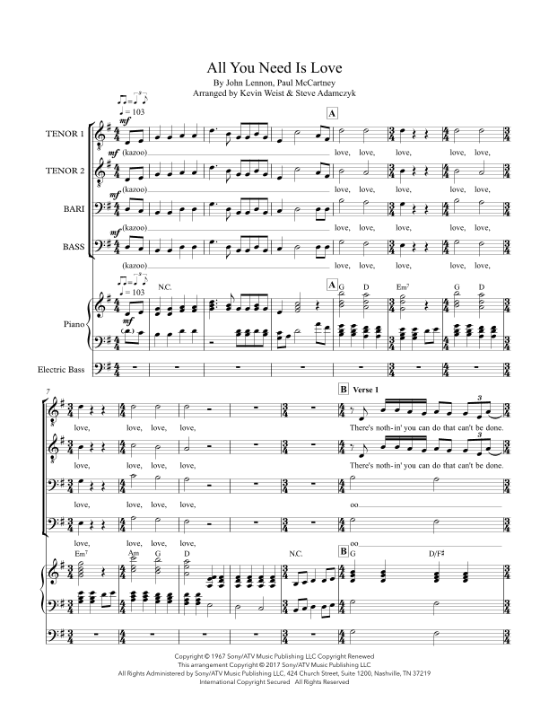 All You Need Is Love (arr. Kite & String Music)