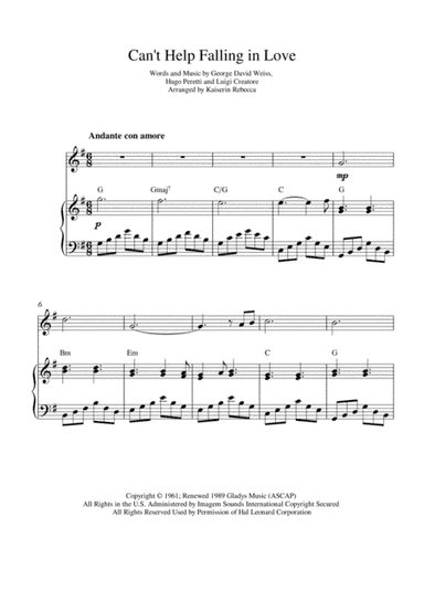 Can't Help Falling In Love (arr. Kaiserin Rebecca)