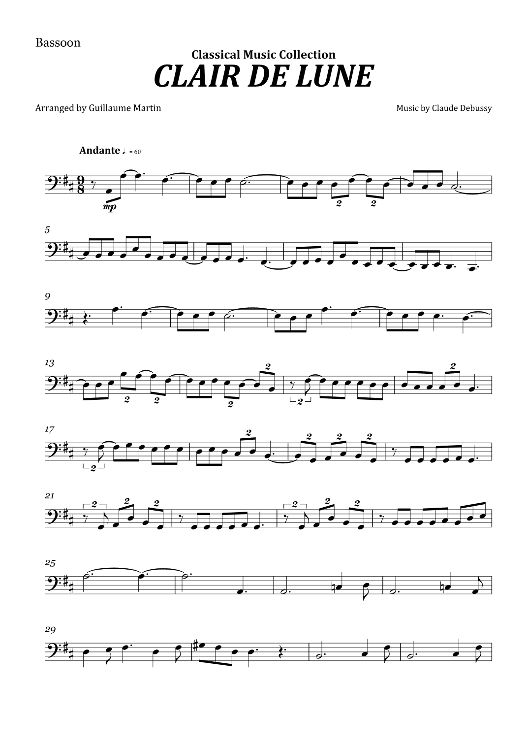 Clair de Lune (arr. Guillaume Martin)