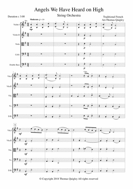 Angels We Have Heard On High (arr. Thomas Quigley)