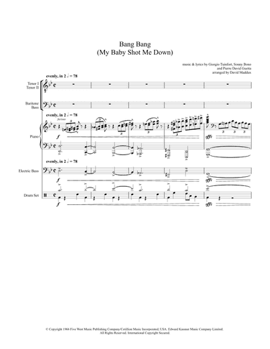 Bang Bang (my Baby Shot Me Down) (arr. David Maddux)