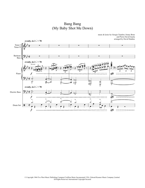 Bang Bang (my Baby Shot Me Down) (arr. David Maddux)