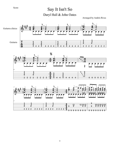 Say It Isn't So (arr. Andrés Rivas)