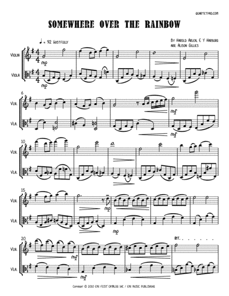 Over The Rainbow (arr. Alison Gillies)