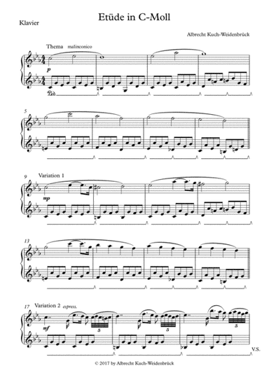 Etüde in C-Moll - Piano Solo