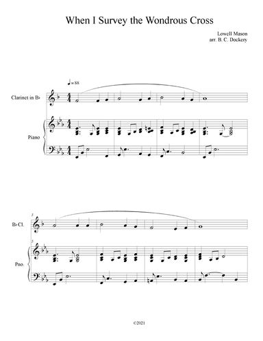 When I Survey the Wondrous Cross (Clarinet Solo with Piano Accompaniment) (arr. B. C. Dockery)