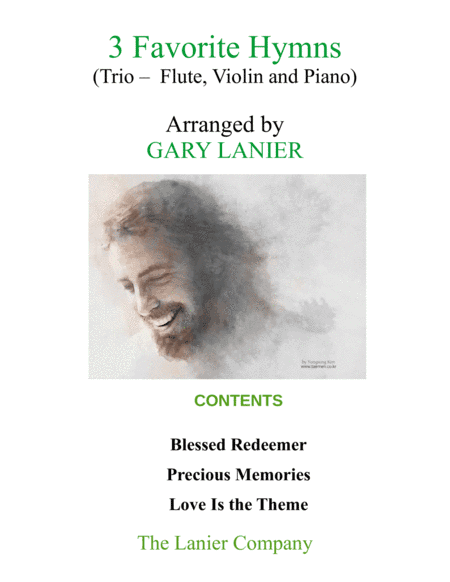 3 FAVORITE HYMNS (Trio - Flute, Violin & Piano with Score/Parts) (arr. Gary Lanier)