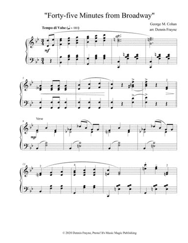 Forty-five Minutes from Broadway (arr. Presto! It's Music Magic Publishing)