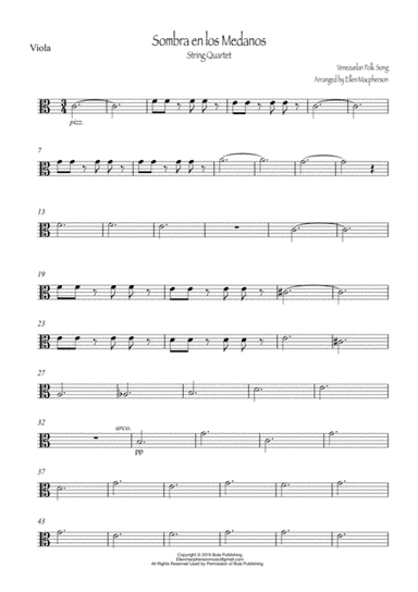 Sombra en los Medanos / Viola (arr. Ellen Macphersonn)
