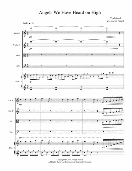 Angels We Have Heard On High - Score (arr. Joseph Nimoh)