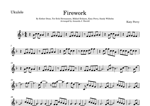 Firework (arr. Amanda's Music Channel)