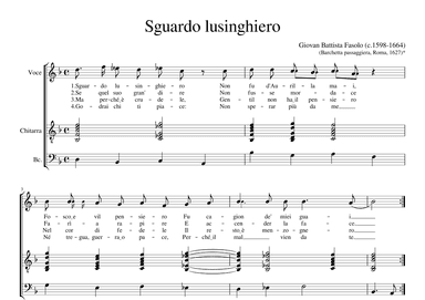 Sguardo lusinghiero (arr. Early Music Scores)