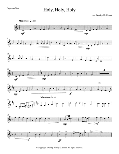 Holy, Holy, Holy (Sax Quartet) (arr. Wesley D. Peters)