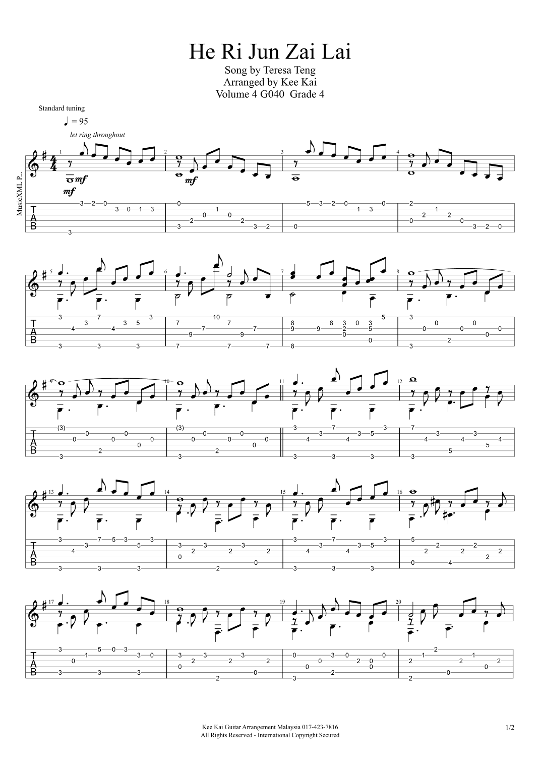 He Ri Jun Zai Lai (arr. Kee Kai)