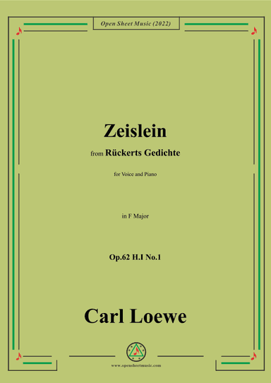 Loewe-Zeislein,in F Major,Op.62 H.I No.1 (arr. OSM Press)