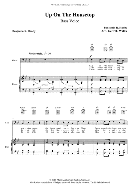Up On The Housetop (arr. Gert Th. Walter)