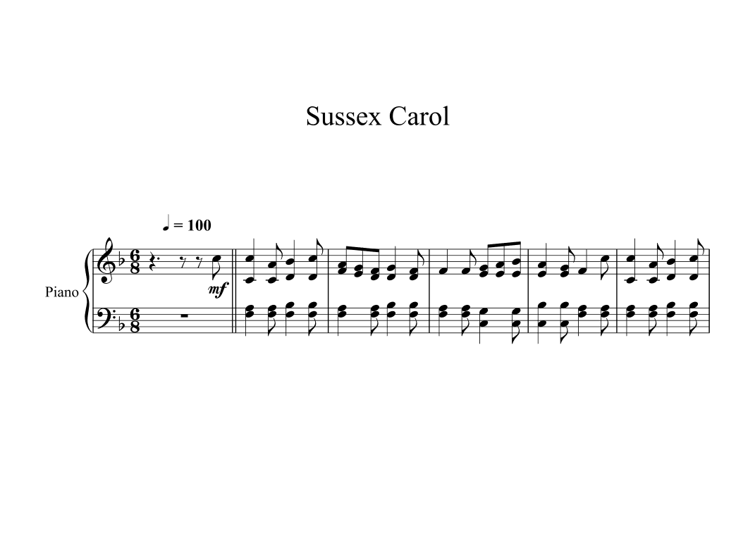 Sussex Carol (Piano) (arr. Digital Book Music)