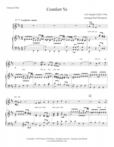 The Messiah for Young Voices - Unison/ 2 part (arr. Paul Thompson)