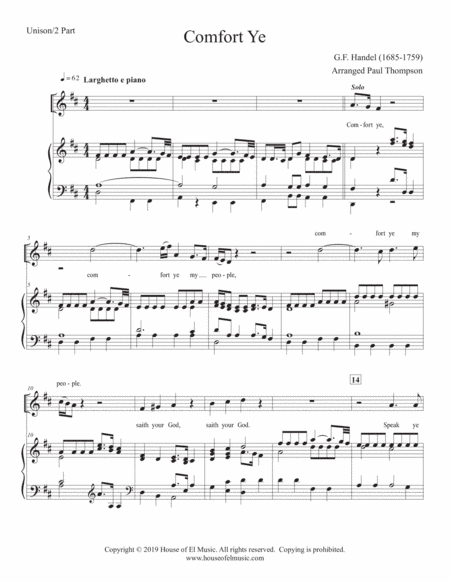 The Messiah for Young Voices - Unison/ 2 part (arr. Paul Thompson)
