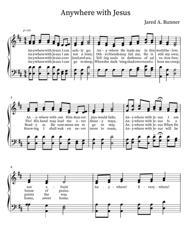 Anywhere with Jesus (arr. Jared A. Bunner)