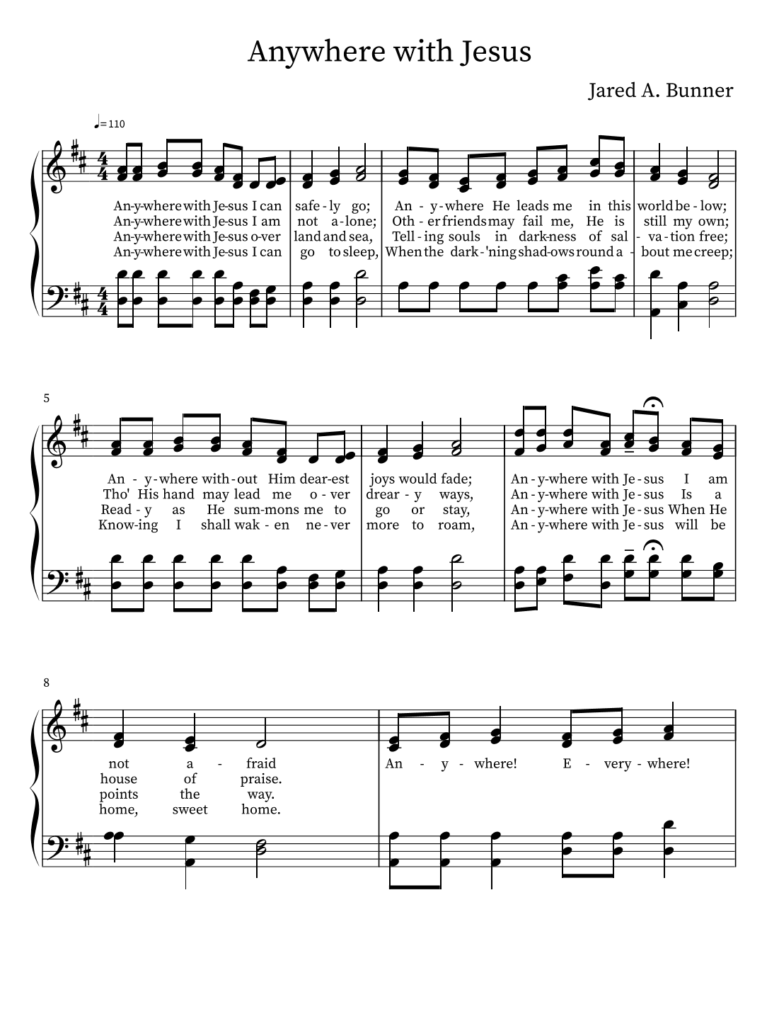 Anywhere with Jesus (arr. Jared A. Bunner)