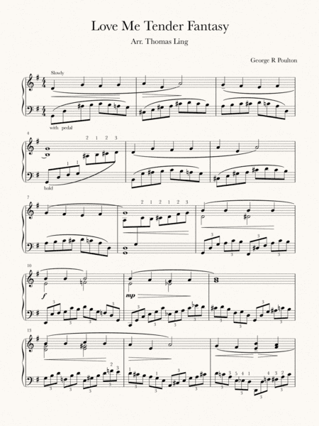 Love Me Tender Piano Fantasy (Aura Lee) (arr. Thomas Ling Swee Chin)