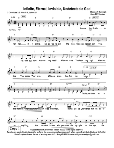 Infinite, Eternal, Invisible, Undetectable God