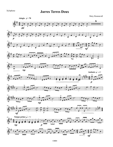 Jarres Terres Deux: XYLOPHONE PART