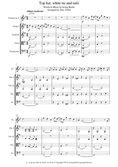 Top Hat, White Tie And Tails (arr. Alex Tinlin)