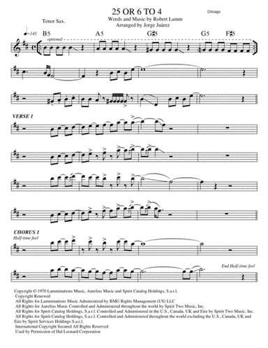 25 Or 6 To 4 (arr. Jorge Juárez)