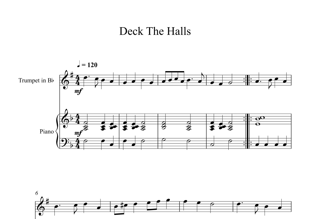 Deck The Halls (Trumpet + Piano) (arr. Digital Book Music)