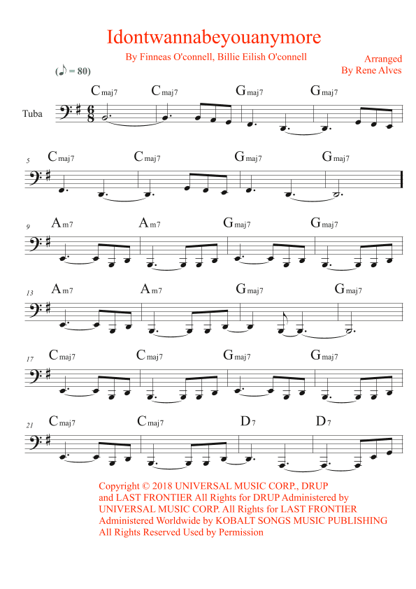 Idontwannabeyouanymore (arr. By Rene Alves)