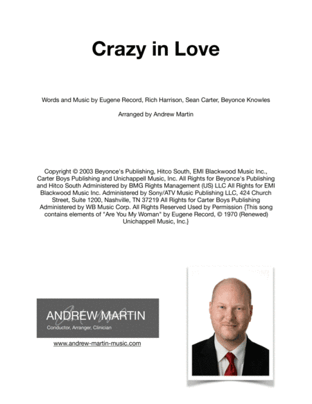 Crazy In Love (arr. Andrew Martin)