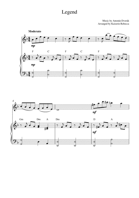 Legend (oboe solo and piano accompaniment) (arr. Kaiserin Rebecca)
