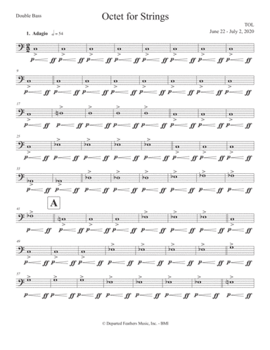 Octet for Strings (2020) double bass part
