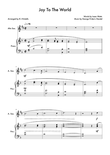 Joy To The World - Alto Saxophone (arr. K J Rickells)