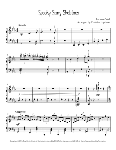 Spooky Scary Skeletons (arr. Christina Lopriore)