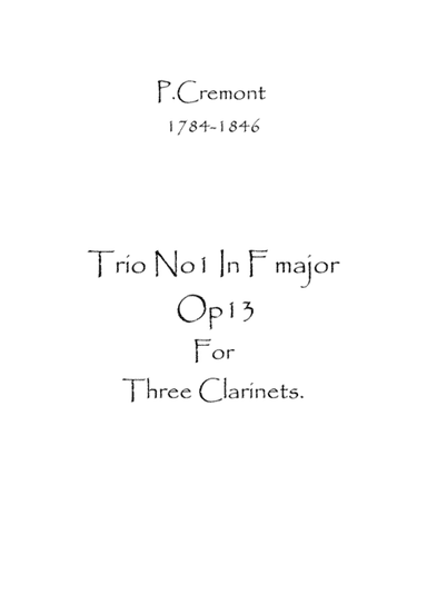 Trio No.1 in F major Op.13 (arr. Spence Bundy)