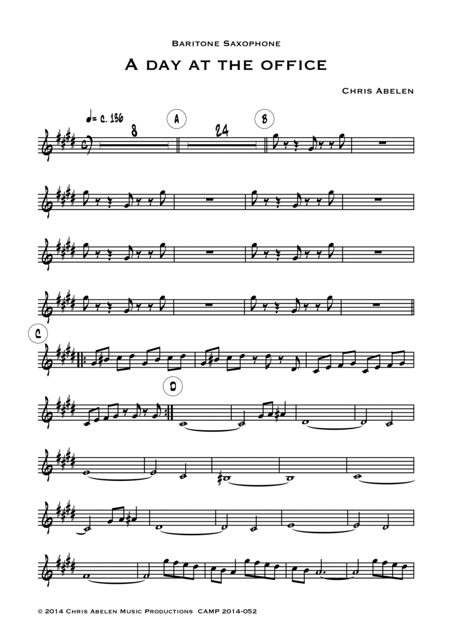 A day at the office (album) - 13 baritone sax & bass clarinet parts
