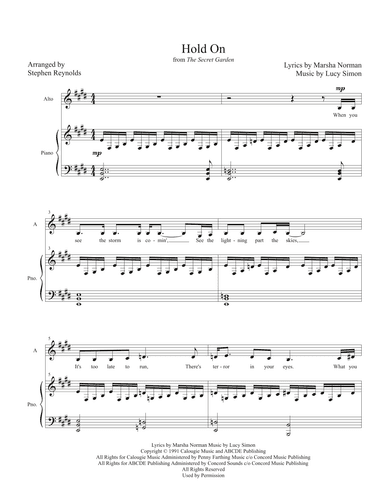 Hold On (arr. Stephen Reynolds)