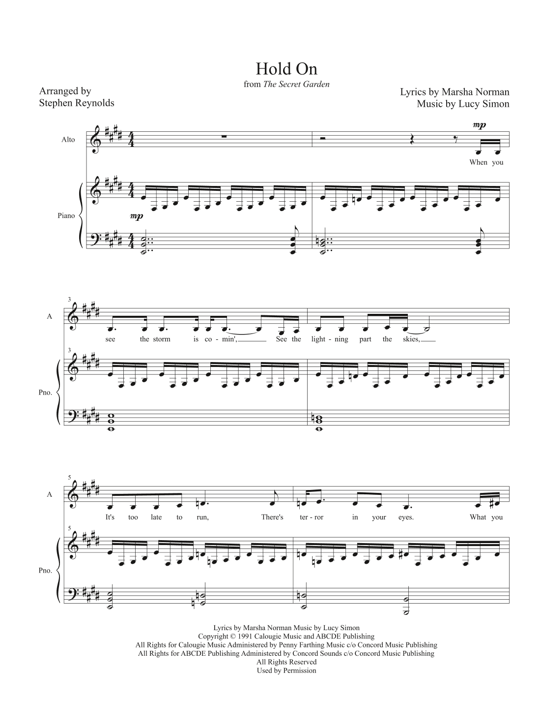 Hold On (arr. Stephen Reynolds)