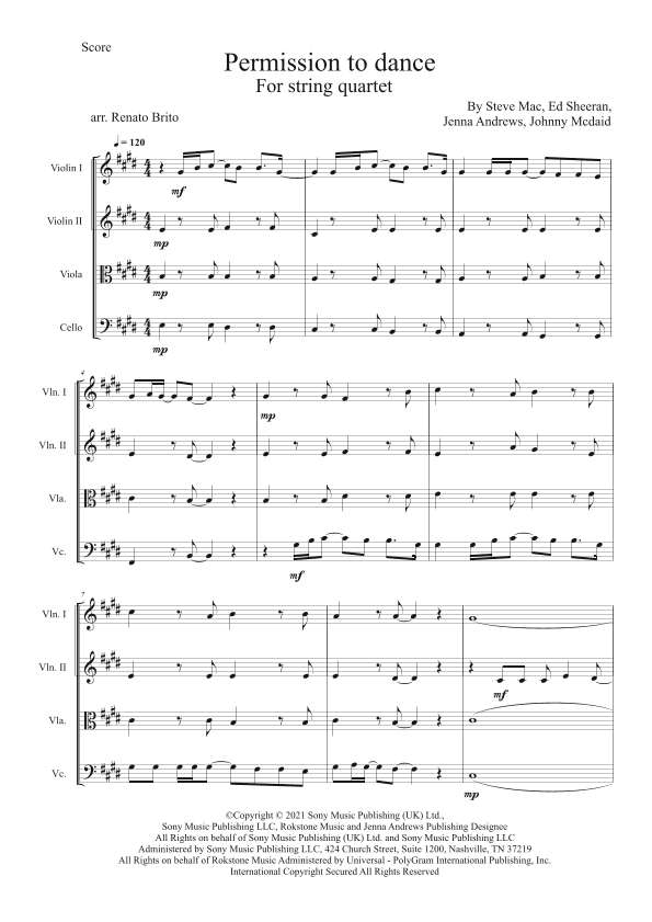 Permission To Dance (arr. Renato Brito)