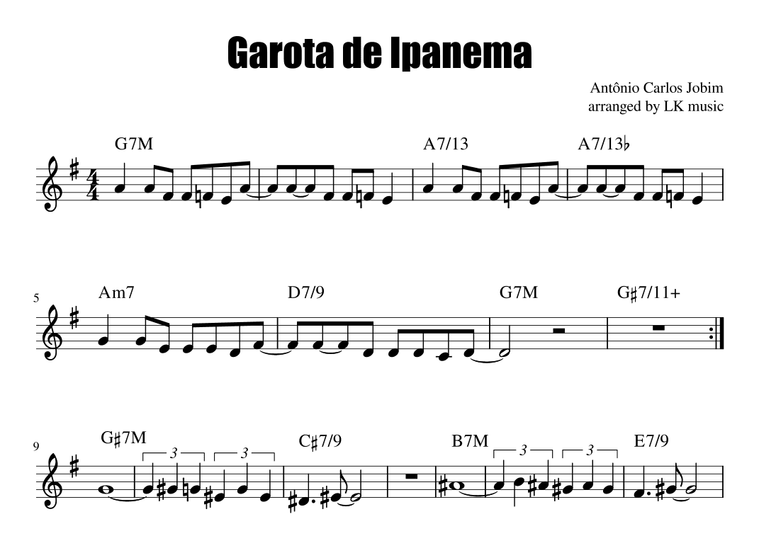 Garôta De Ipanema (arr. Lkmusic)